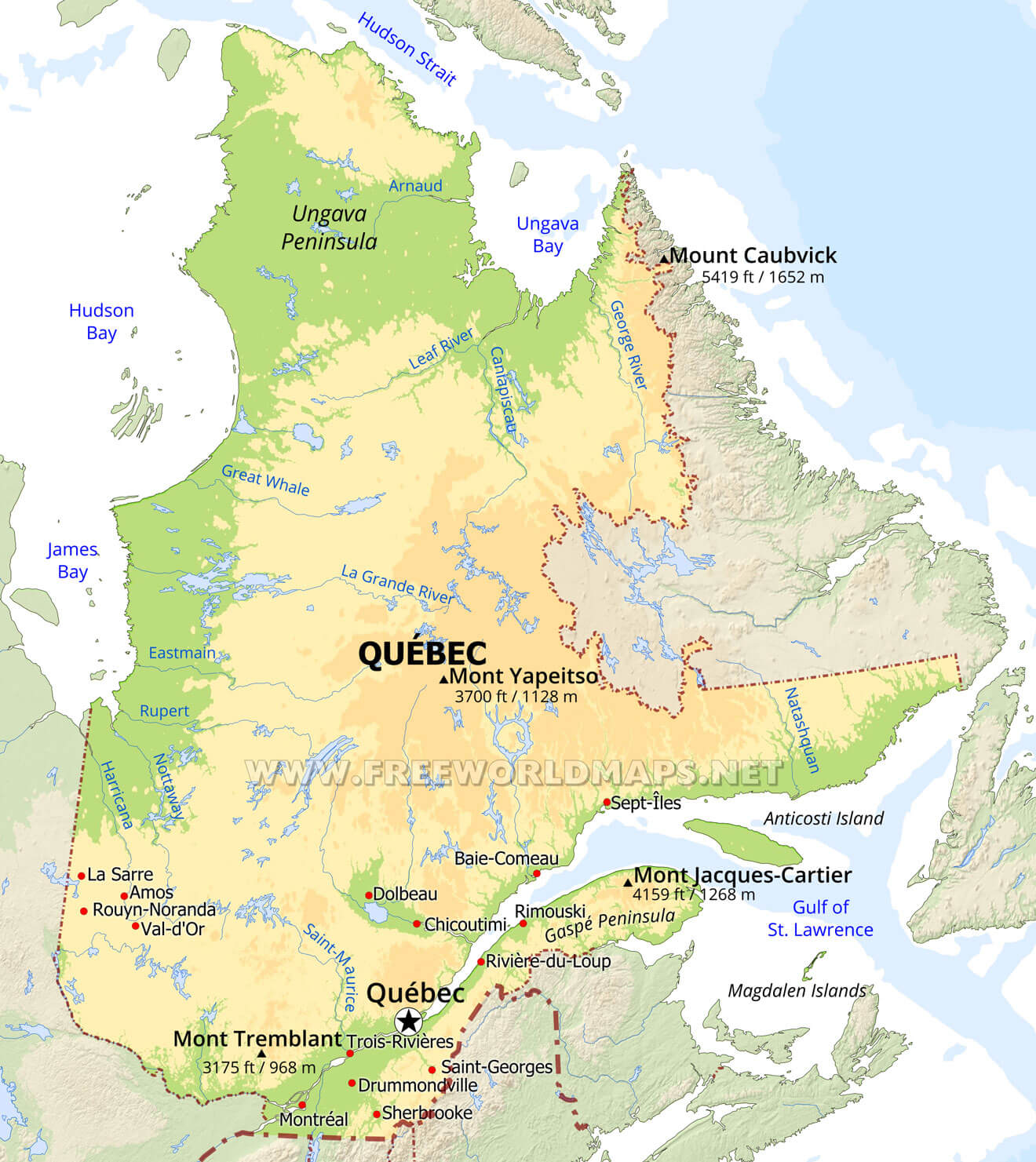 Image result for quebec map