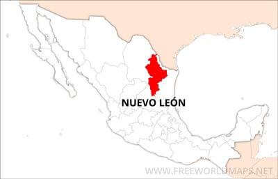 Nuevo León location on Mexico map