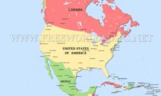 Editable map of North America