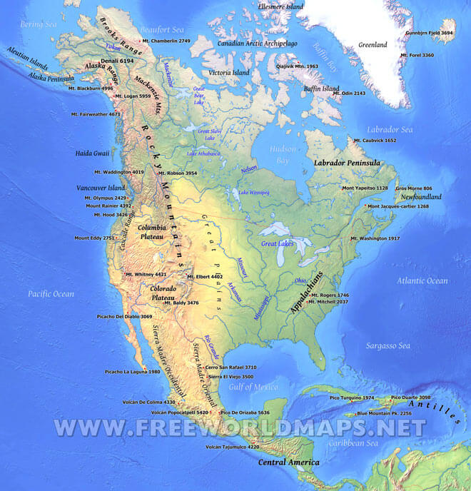 Map North America