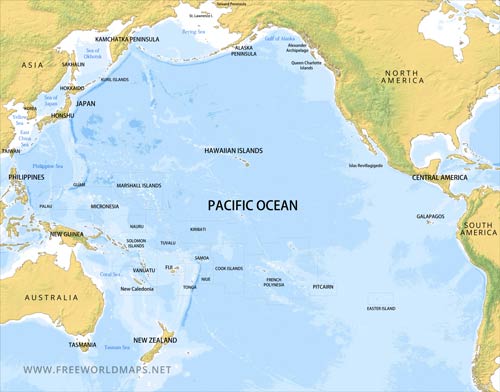 Pacific Ocean countries and islands