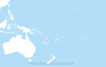 Blank Oceania map