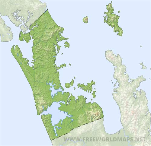 Auckland Region HD blank map