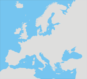blank outline map europe