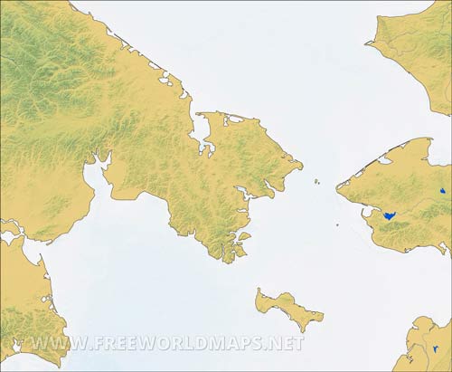 Chukchi Peninsula relief map