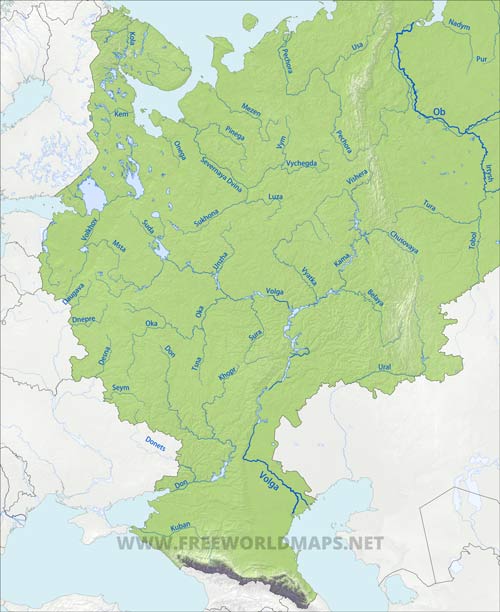 European Russia rivers