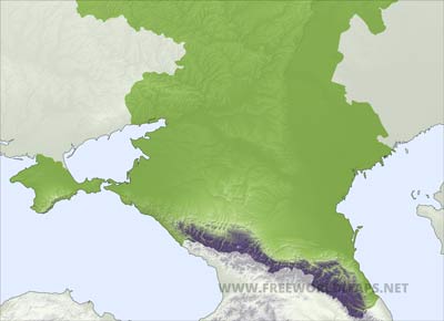 Southern Russia HD relief map