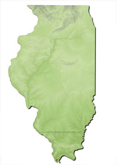 Illinois relief HD blank map