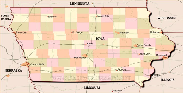 Iowa map