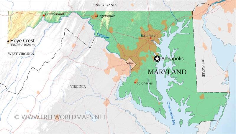 Maryland map Maryland map