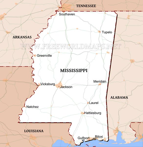 Mississippi map