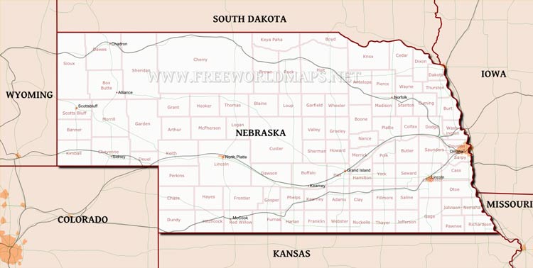 Nebraska map