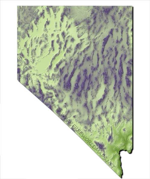 Nevada relief HD blank map