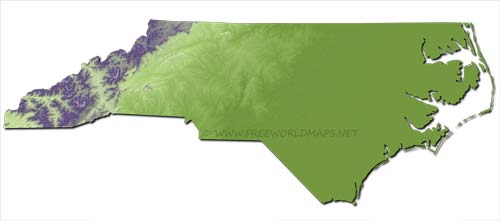 North Carolina relief HD blank map
