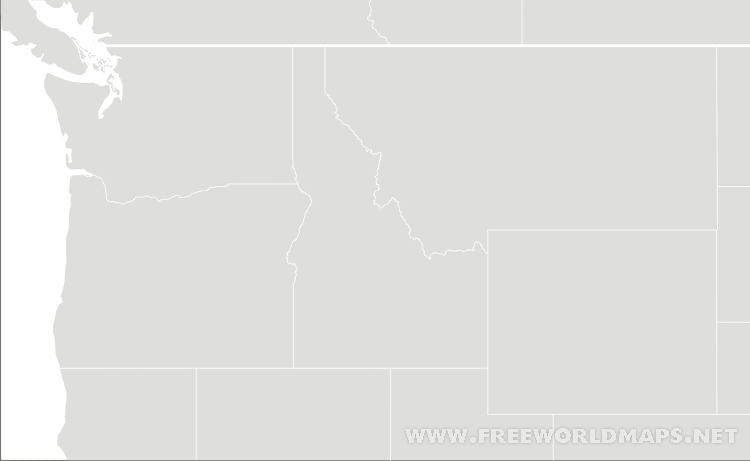 map of united states blank. Blank map of Northwestern US,