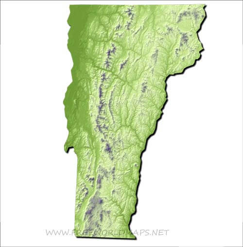 Vermont relief HD blank map