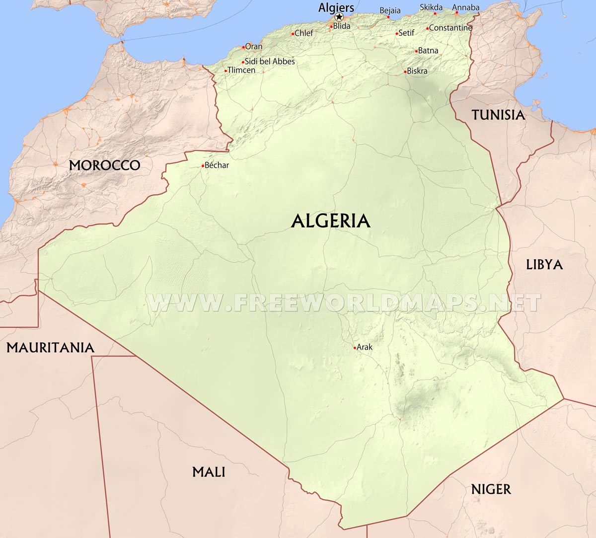 Algeria Maps By Freeworldmaps Net