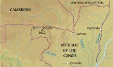 Physical map of Congo Physical map of Congo