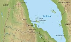 Physical map of Eritrea