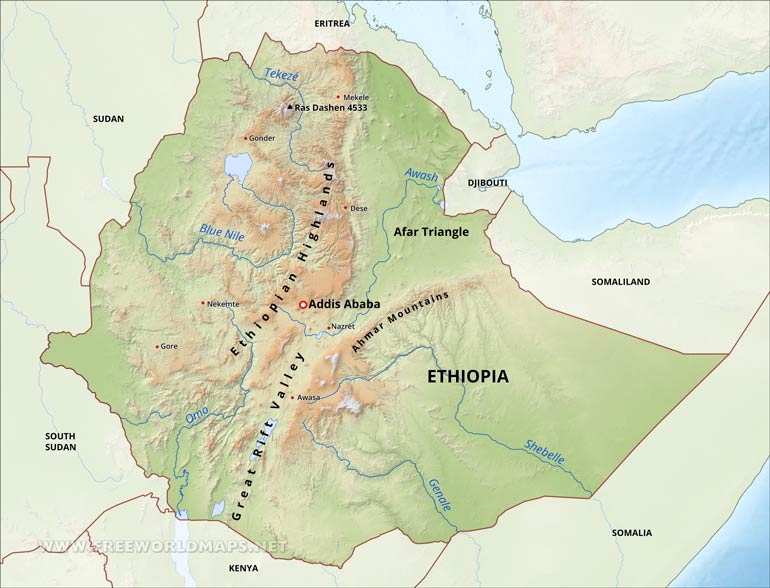 Ethiopia Map Ethiopia Map