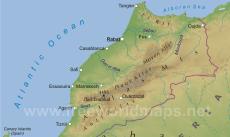 Physical map of Morocco