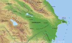 Physical map of Azerbaijan