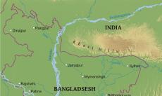 Physical map of Bangladesh Physical map of Bangladesh