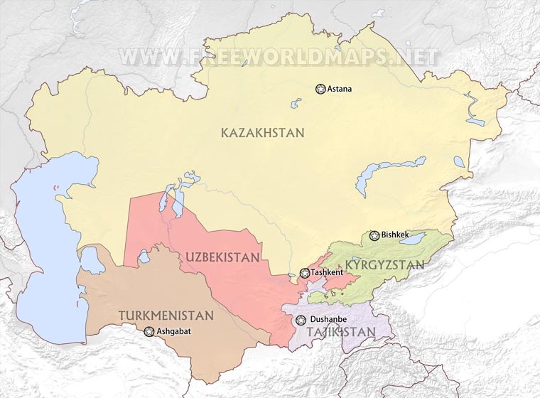 Central Asia map
