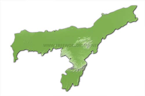 Assam HD blank map