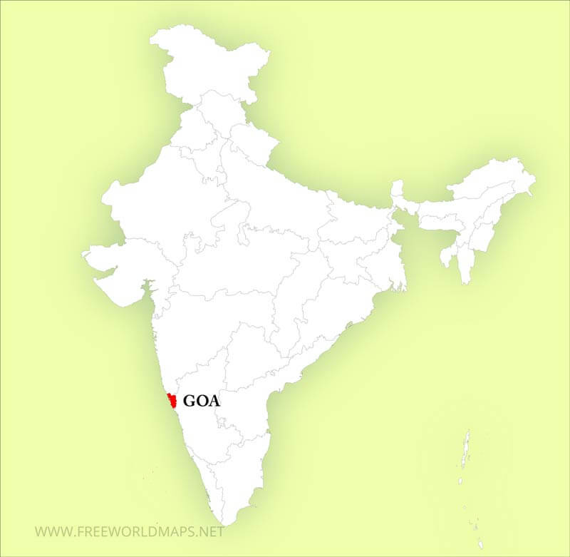 Goa location on India map