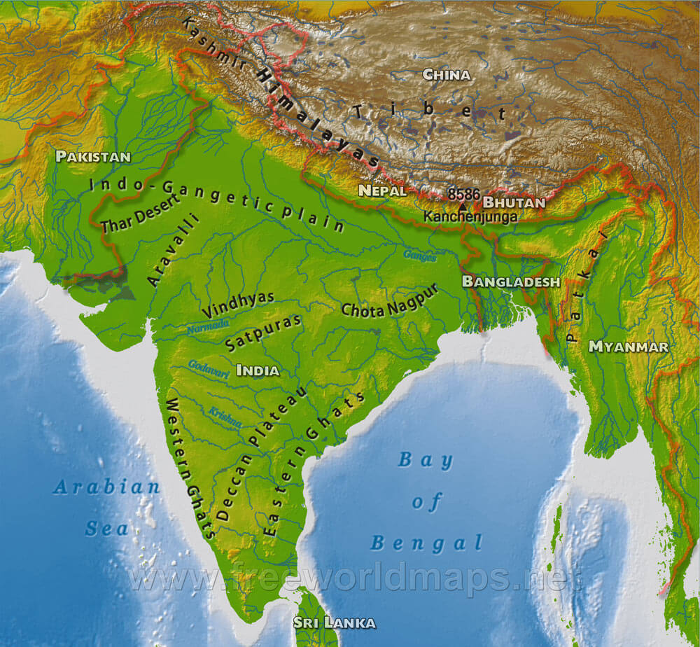 Geographical Features Map Of India At Sandra Willis Blog