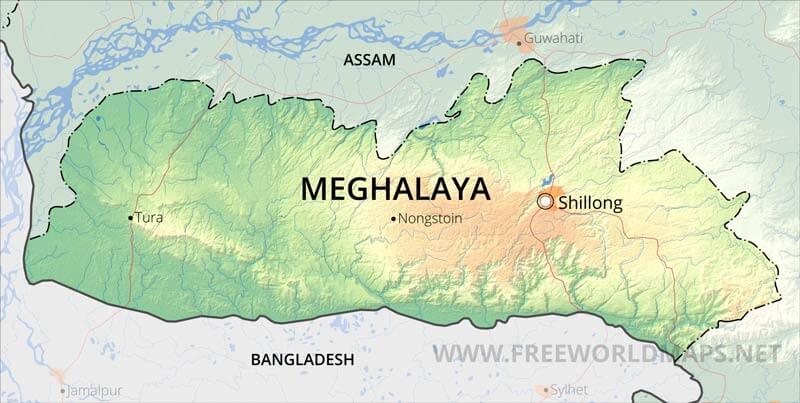 Meghalaya map