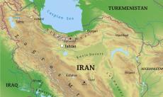 Physical map of Iran