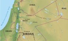 Physical map of Jordan