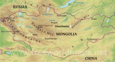 Physical map of Mongolia Physical map of Mongolia