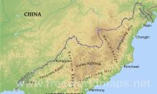 Physical map of North Korea