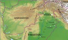 Physical map of Pakistan