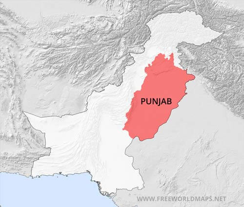 Punjab location - Pakistan