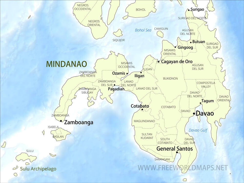 Mindanao Map With Detail