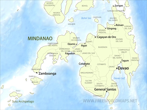 Mindanao political map