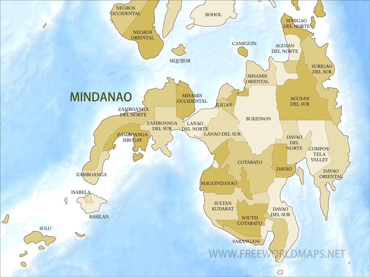 Map Of Mindanao Provinces And Cities | Map Of West