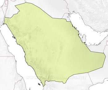 Saudi Arabia blank map HD