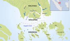 Physical map of Singapore