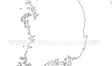 South Korea outline map