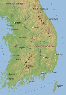 South Korea geographical features