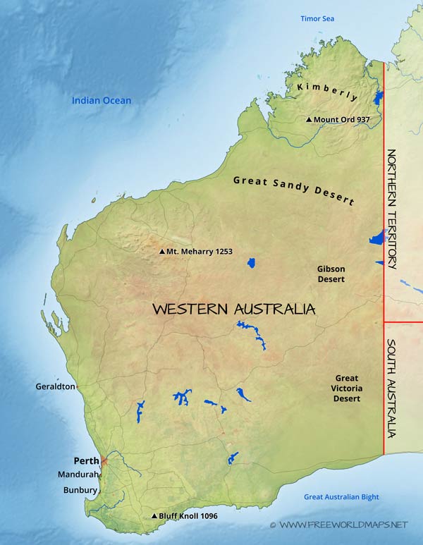 Western Australia map