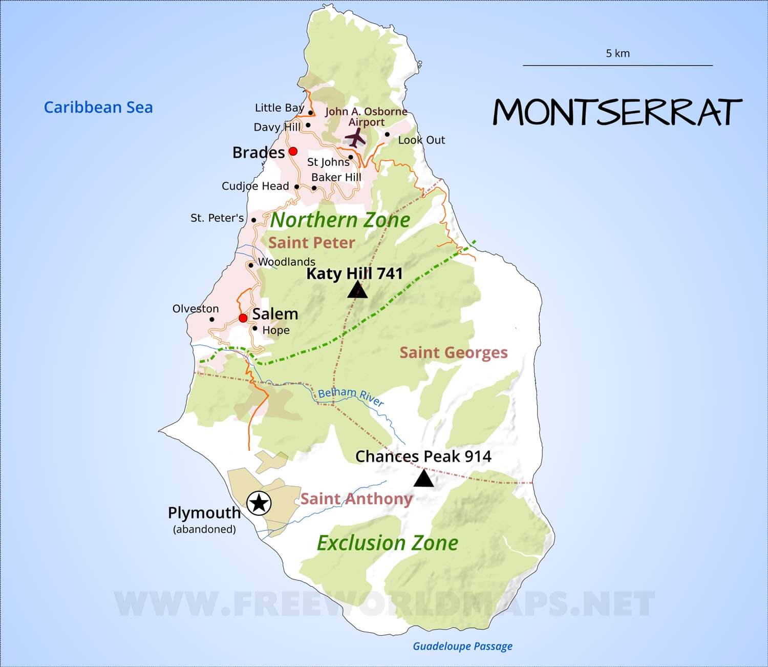 Montserrat Road Map Montserrat Road Map