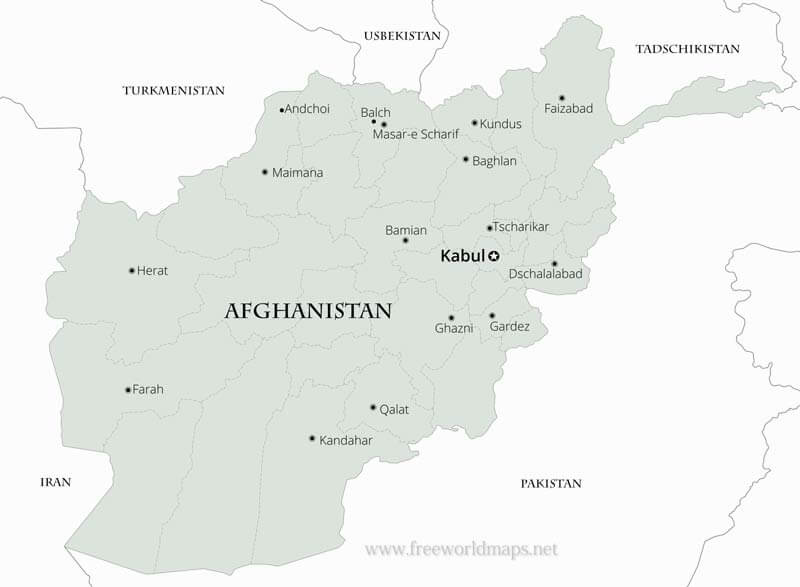 Afghanistan politische Karte
