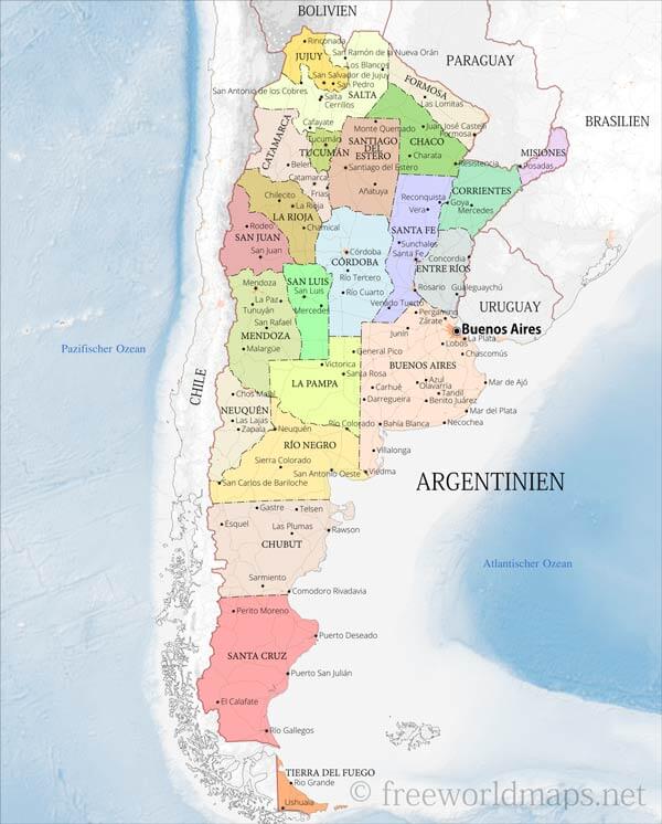Argentinien politische Karte