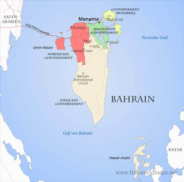 Bahrain politische Karte